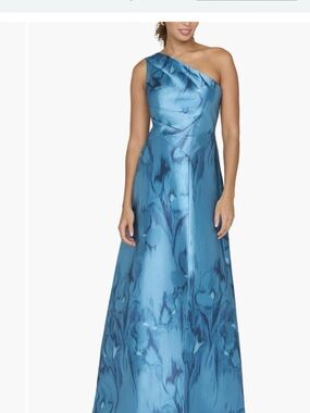 Kay Unger One-Shoulder Maxi Gown